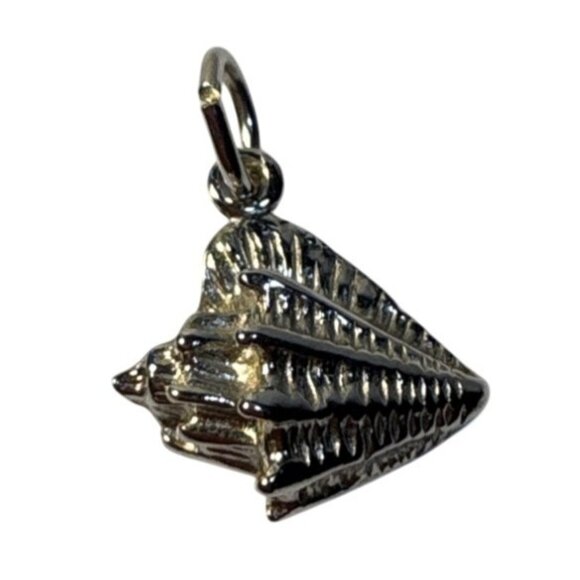 Sterling Silver Seashell Charm Pendant 3D Nautical Beach Conch Shell Beautiful - Picture 2 of 6